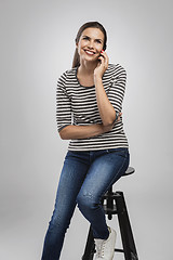 Image showing Beautiful woman talking on phone