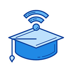 Image showing Digital school line icon.