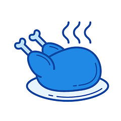 Image showing Grilled chicken line icon.