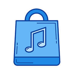 Image showing Online music store line icon.