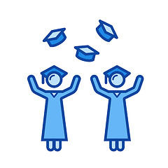 Image showing University graduation line icon.