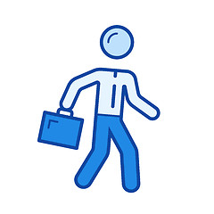 Image showing Walking businessman line icon.