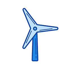 Image showing Wind turbine line icon.