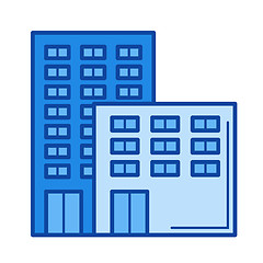 Image showing Office building line icon.