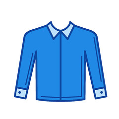 Image showing Long sleeves shirt line icon.