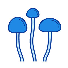 Image showing Agaric mushroom line icon.