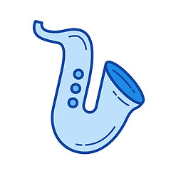 Image showing Saxophone line icon.