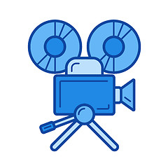 Image showing Cinema camera line icon.