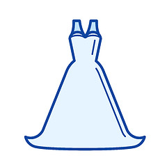 Image showing Bride dress line icon.