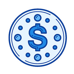 Image showing Dollar coin line icon.