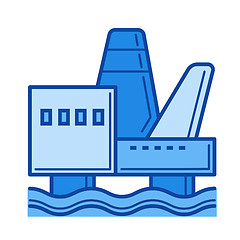 Image showing Offshore platform line icon.