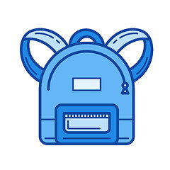 Image showing School backpack line icon.