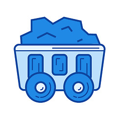 Image showing Mining cart line icon.