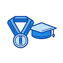 Image showing Best student line icon.