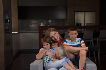 Image showing young mother spending time with kids