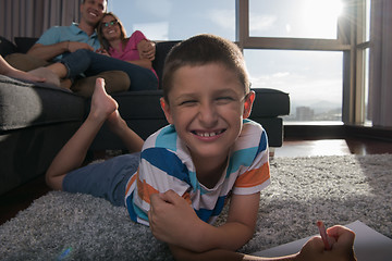 Image showing young couple spending time with kids