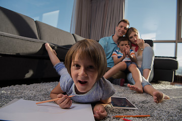 Image showing young couple spending time with kids