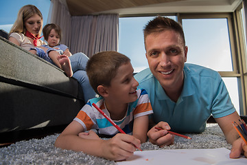 Image showing young couple spending time with kids