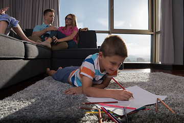 Image showing young couple spending time with kids