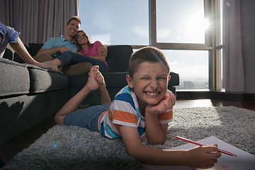 Image showing young couple spending time with kids