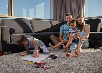 Image showing young couple spending time with kids