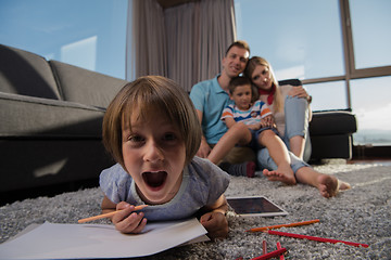 Image showing young couple spending time with kids