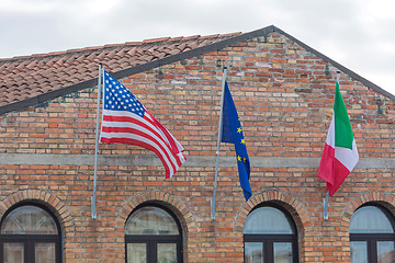 Image showing Three Flags