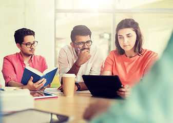 Image showing group of high school students with tablet pc