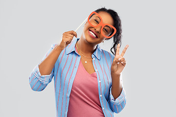 Image showing happy african american woman with big glasses