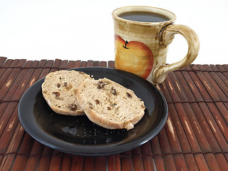 Image showing Cinnamon Raisin Muffin and Coffee