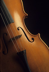 Image showing Close-up of a wooden violin