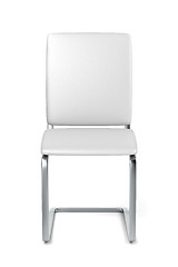 Image showing White leather dining chair