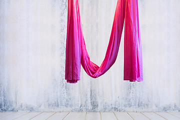 Image showing Pink hanging hammock indoor