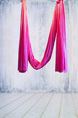 Image showing Pink hanging hammock indoor