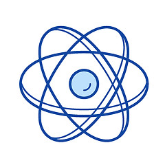 Image showing Atom structure line icon.