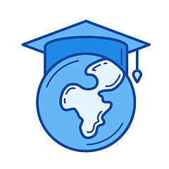 Image showing Study abroad line icon.