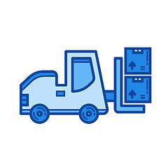 Image showing Forklift line icon.