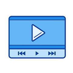 Image showing Video player interface line icon.