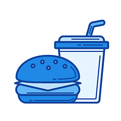 Image showing Fast food takeaway line icon.