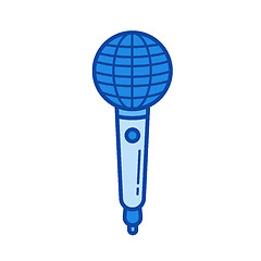 Image showing Radio microphone line icon.