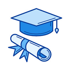 Image showing Certificate degree line icon.