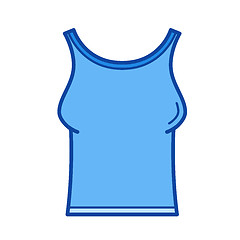 Image showing Tank t-shirt line icon.