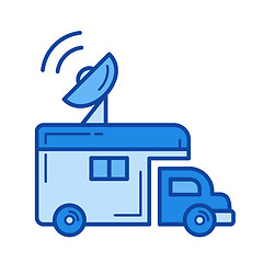 Image showing Broadcasting van line icon.