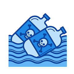 Image showing Sea pollution line icon.