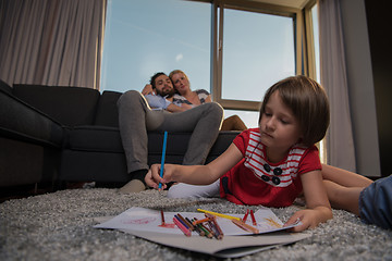 Image showing young couple spending time with kids