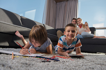 Image showing young couple spending time with kids