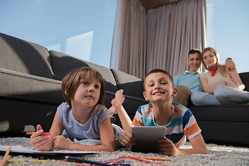 Image showing young couple spending time with kids