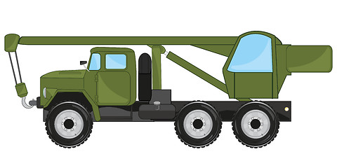 Image showing Car truck crane on white background is insulated