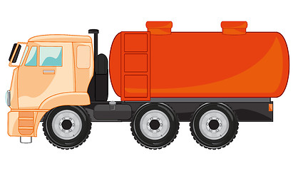 Image showing Car gasoline tanker on white background is insulated
