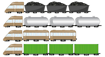 Image showing Train cargo on white background is insulated